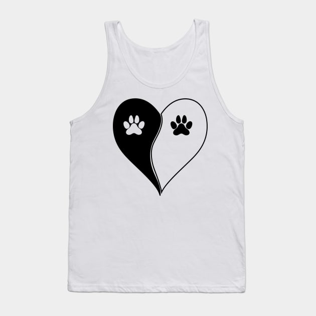 Love with pet footprint with paw and heart symbol graphic Tank Top by RubyCollection